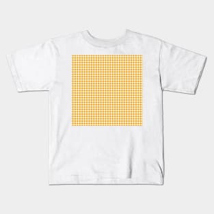 Mustard Yellow Gingham Pattern - Christmas Vichy Kids T-Shirt